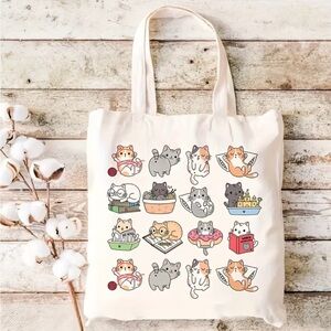 Brand New Cute Canvas Cat Collage Shoulder Bag